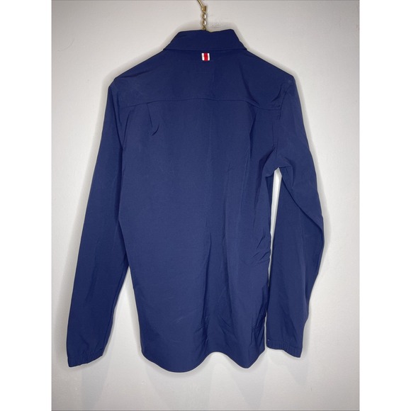 Mens Tracksmith Rapid Transit Popover Shirt in Navy Blue Small S - Picture 6 of 10